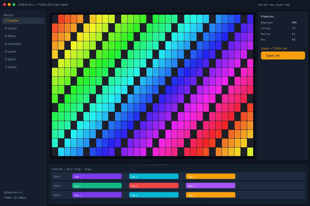 LEDEdit Pro — Editor de Video LED T1000s (De Pago)