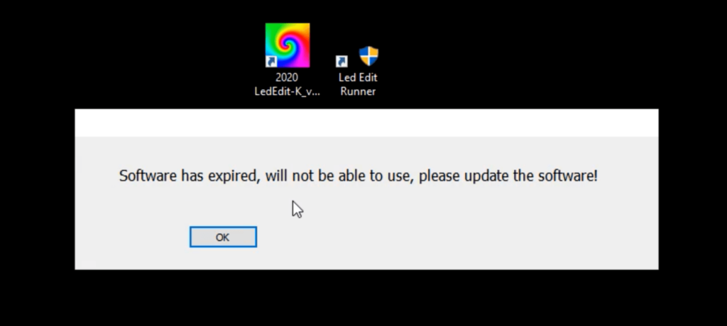 LED Edit Software Expired Error