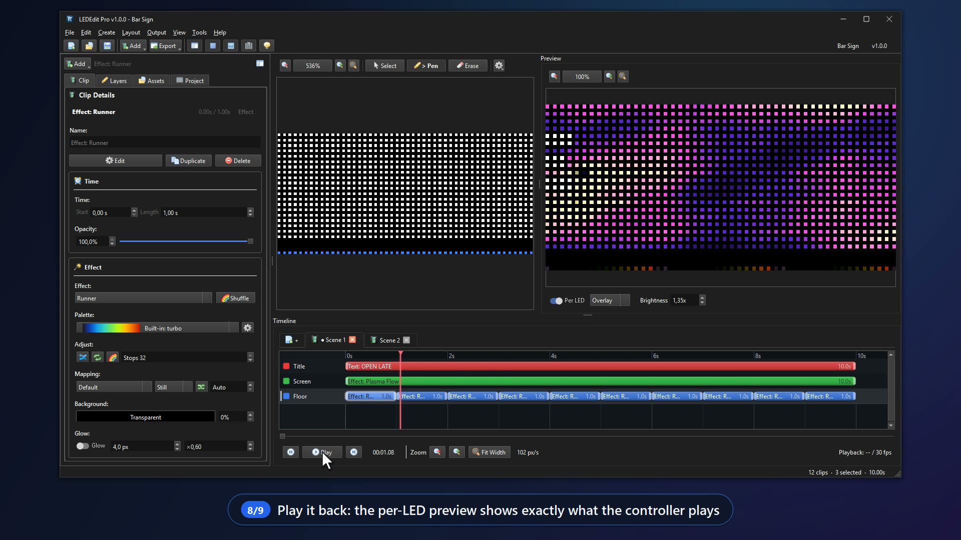 LEDEdit Pro 2026 Video Tutorial: A Real LED Show in 90 Seconds